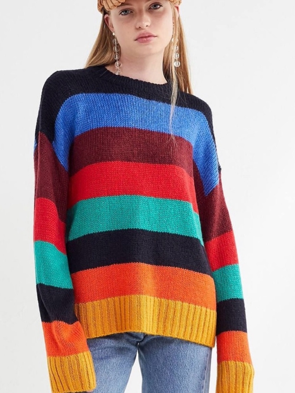 UO Bobby Boyfriend Striped Crew-Neck Sweater